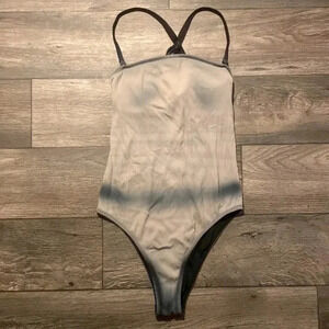 Aerie Tan Tie Dye Ribbed One Piece Swimsuit